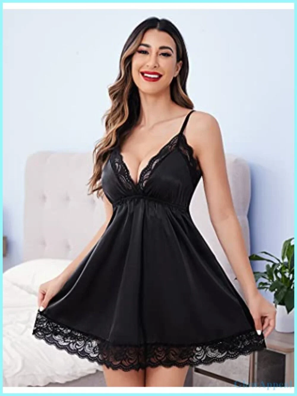 Satin Nightgown Women's Lace Chemise Slip Sleepwear Dress Strappy Floral Mini